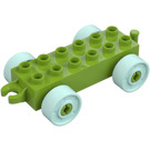 Duplo Limette Fahrwerk 2 x 6 mit Licht Blau Räder (14639)