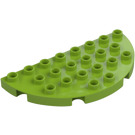 Duplo Lime Plate 8 x 4 Semicircle (29304)