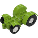 Duplo Limette Traktor mit Weiß Räder (24912)