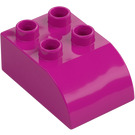 Duplo Magenta Brick 2 x 3 with Curved Top (2302)