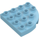 Duplo Medium azuurblauw Plaat 4 x 4 met Rond Hoek (98218)