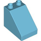 Duplo Medium azuurblauw Helling 1 x 3 x 2 (63871 / 64153)