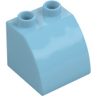 Duplo Medium Azure Slope 45° 2 x 2 x 1.5 with Curved Side (11170)