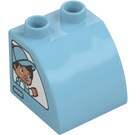 Duplo Azure Moyen Pente 45° 2 x 2 x 1.5 avec Incurvé Côté avec Boy avec Casquette dans Fenêtre (11170 / 65979)