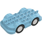 Duplo Asuurinsininen Wheelbase 4 x 8 jossa Valkoinen Pyörät (24911)