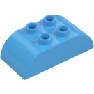 Duplo Mittelblau Stein 2 x 4 mit Gebogen Seiten (98223)