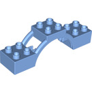 Duplo Mellanblå Kloss 2 x 8 x 2 med bo med Hållare,dia.5 (62664)