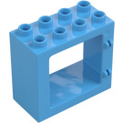 Duplo Medium Blue Door Frame 2 x 4 x 3 with Flat Rim (61649)