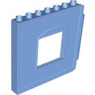 Duplo Medium blauw Paneel 1 x 8 x 6 met Venster - Links (51260)