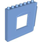 Duplo Medium Blue Panel 1 x 8 x 6 with Window - Left (51260)