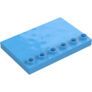 Duplo Blu medio Piastrella 4 x 6 con Bottoncini su Bordo (31465)