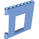 Duplo Mittelblau Mauer 1 x 8 x 6 mit Tür (Rechts) (51261)