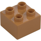 Duplo Medium donker vleeskleurig Steen 2 x 2 (3437 / 89461)