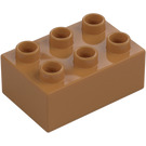 Duplo Medium Dark Flesh Brick 2 x 3 (87084)