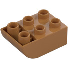 Duplo Medium Mörk Hud Kloss 2 x 3 med Omvänd Backe Curve (98252)