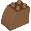 Duplo Medium Dark Flesh Brick 2 x 3 x 2 with Curved Side (11344)