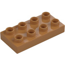 Duplo Medium donker vleeskleurig Plaat 2 x 4 (4538 / 40666)