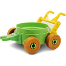 Duplo Medium Green Push Cart with Yellow Handlebars