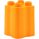Duplo Medium Orange Brick 2 x 2 x 2 with Wavy Sides (31061)