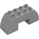 Duplo Grigio pietra medio Arco Mattoncino 2 x 6 x 2 Curvo (11197)