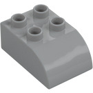 Duplo Medium Stone Gray Brick 2 x 3 with Curved Top (2302)