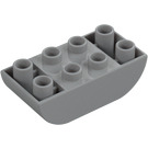 Duplo Medium steingrå Kloss 2 x 4 med Buet Bunn (98224)