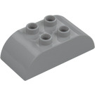 Duplo Medium Stone Gray Brick 2 x 4 with Curved Sides (98223)