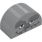 Duplo Medium Stone Gray Brick 2 x 4 x 2 with Curved Top with Grumpy Face (31213 / 107836)