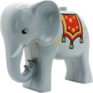 Duplo Medium steengrijs Elephant met Deken en Sterren (87553)