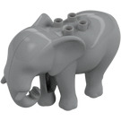 Duplo Medium Stone Gray Elephant with Circus Rug (89873)