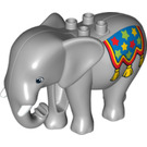 Duplo Mittleres Steingrau Elephant mit Circus Rug (89873)