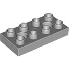 Duplo Medium Stone Gray Plate 2 x 4 with 2 Pin Holes (10661)