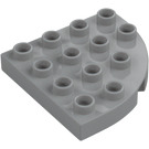 Duplo Medium Stone Gray Plate 4 x 4 with Round Corner (98218)