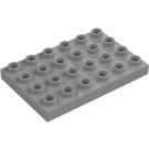 Duplo Mittleres Steingrau Platte 4 x 6 (25549)