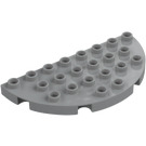 Duplo Gris piedra medio Placa 8 x 4 Semicircle (29304)