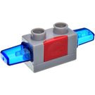 Duplo Grigio pietra medio Siren Mattoncino con Rosso Button e Blu Lights (51273)