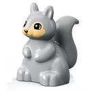 Duplo Medium stengrå Squirrel med Beige Ansigt (18115 / 19053)