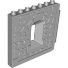 Duplo Medium Stone Gray Wall 1 x 8 x 6 with Window and Brick Pattern (51697)