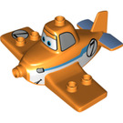 Duplo Orange Flugzeug - Dusty mit Schwarz Number 7 (17237)