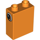 Duplo Orange Brick 1 x 2 x 2 with Eye on Side without Bottom Tube (4066 / 10501)