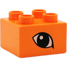 Duplo Orange Brick 2 x 2 with Eye (3437 / 45163)