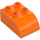 Duplo Orange Brick 2 x 3 with Curved Top (2302)