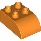 Duplo Oranje Steen 2 x 3 met Gebogen bovenkant (2302)
