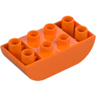 Duplo Orange Brick 2 x 4 with Curved Bottom (98224)