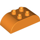 Duplo Orange Backstein 2 x 4 mit Gebogen Sides (98223)