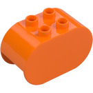 Duplo Oranje Steen 2 x 4 x 2 met Afgeronde uiteinden (6448)