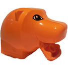Duplo Orange Lion Head with Eyes and Opening Mouth (44221 / 44223)