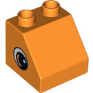 Duplo Orange Slope 2 x 2 x 1.5 (45°) with Eye both sides (10442 / 10443)