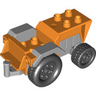 Duplo Oranje Tractor met Grijs Mudguards (73572)
