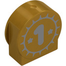 Duplo Pearl Gold Brick 1 x 3 x 2 with Round Top with 1 with Cutout Sides (14222 / 101572)